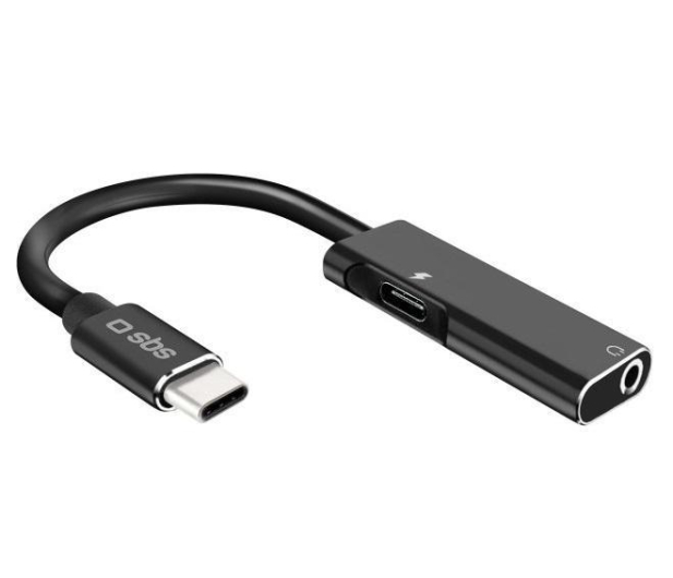 SBS Adapter audio USB - C - mini Jack 3,5 mm female z funkcją ła - 1460369 - zdjęcie